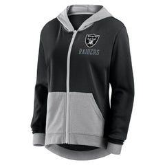 Las Vegas Raiders Logo Athletic Women's Hit It French Terry Full-Zip Hoodie Black