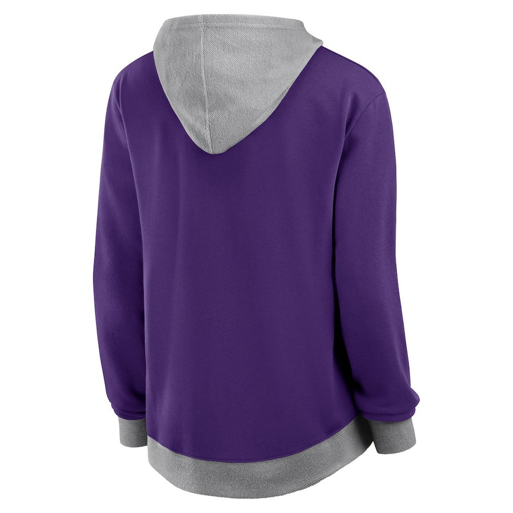 Minnesota Vikings Logo Athletic Women's Hit It French Terry Full-Zip Hoodie Purple
