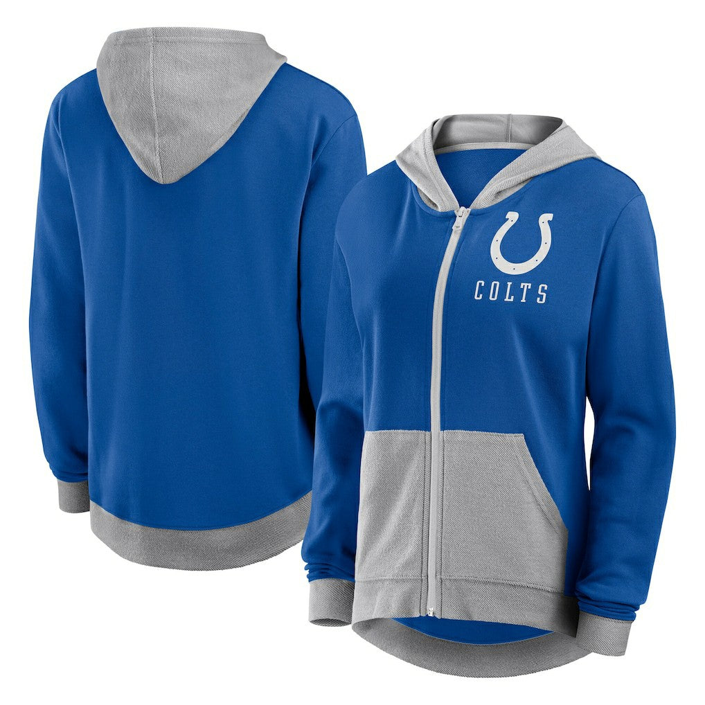Indianapolis Colts Logo Athletic Women's Hit It French Terry Full-Zip Hoodie Royal