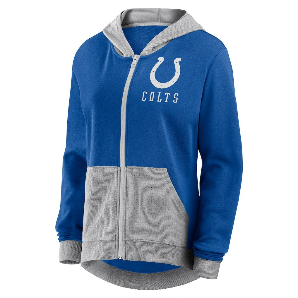 Indianapolis Colts Logo Athletic Women's Hit It French Terry Full-Zip Hoodie Royal