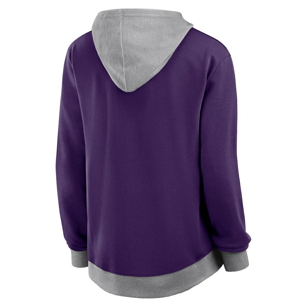 Baltimore Ravens Logo Athletic Women's Hit It French Terry Full-Zip Hoodie Purple