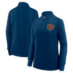 Chicago Bears Logo Athletic Women's Velocity Quarter-Zip Jacket Navy