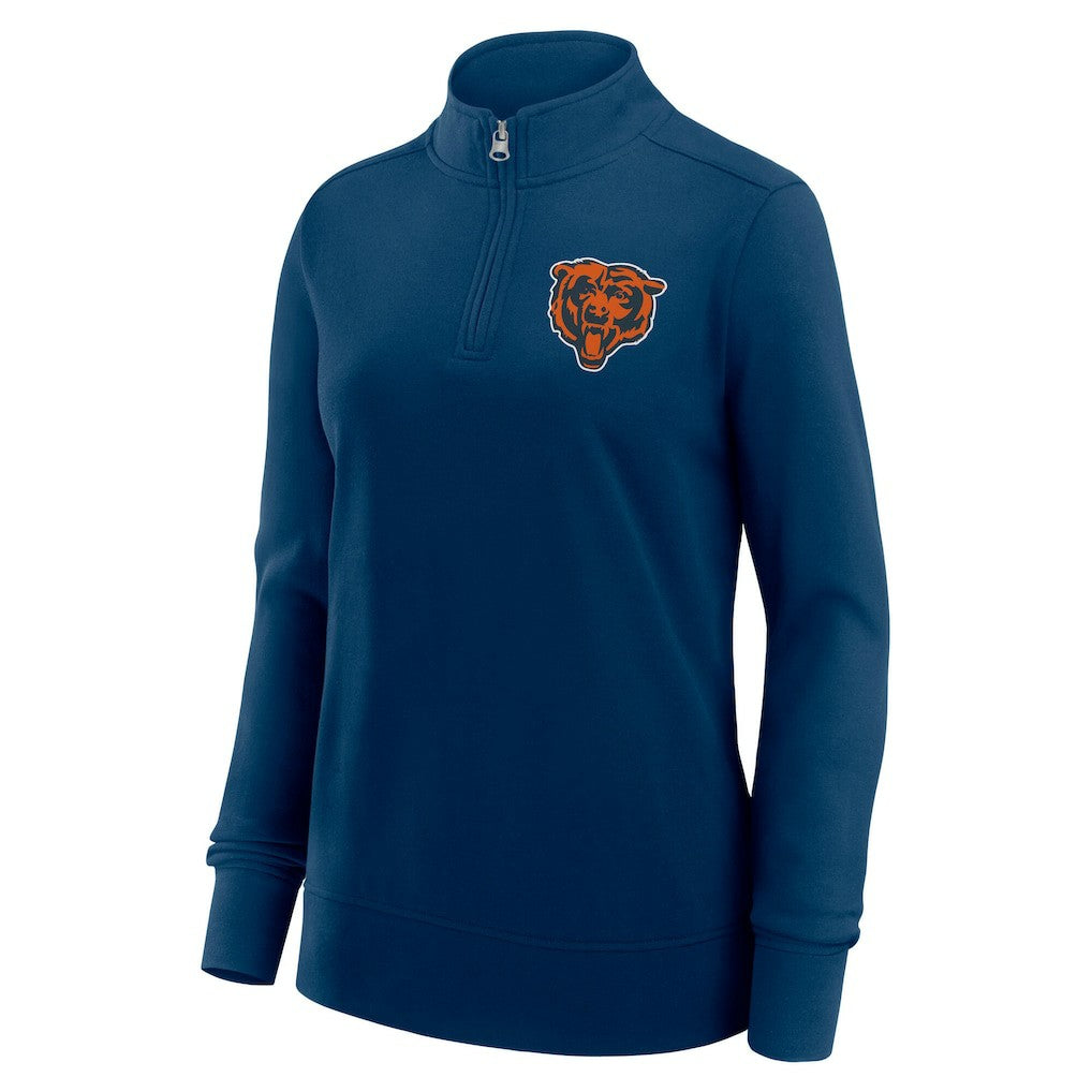 Chicago Bears Logo Athletic Women's Velocity Quarter-Zip Jacket Navy