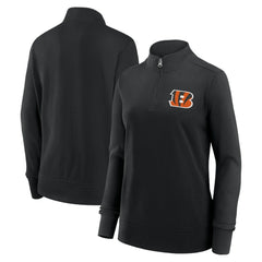 Cincinnati Bengals Logo Athletic Women's Velocity Quarter-Zip Jacket Black