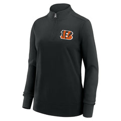 Cincinnati Bengals Logo Athletic Women's Velocity Quarter-Zip Jacket Black