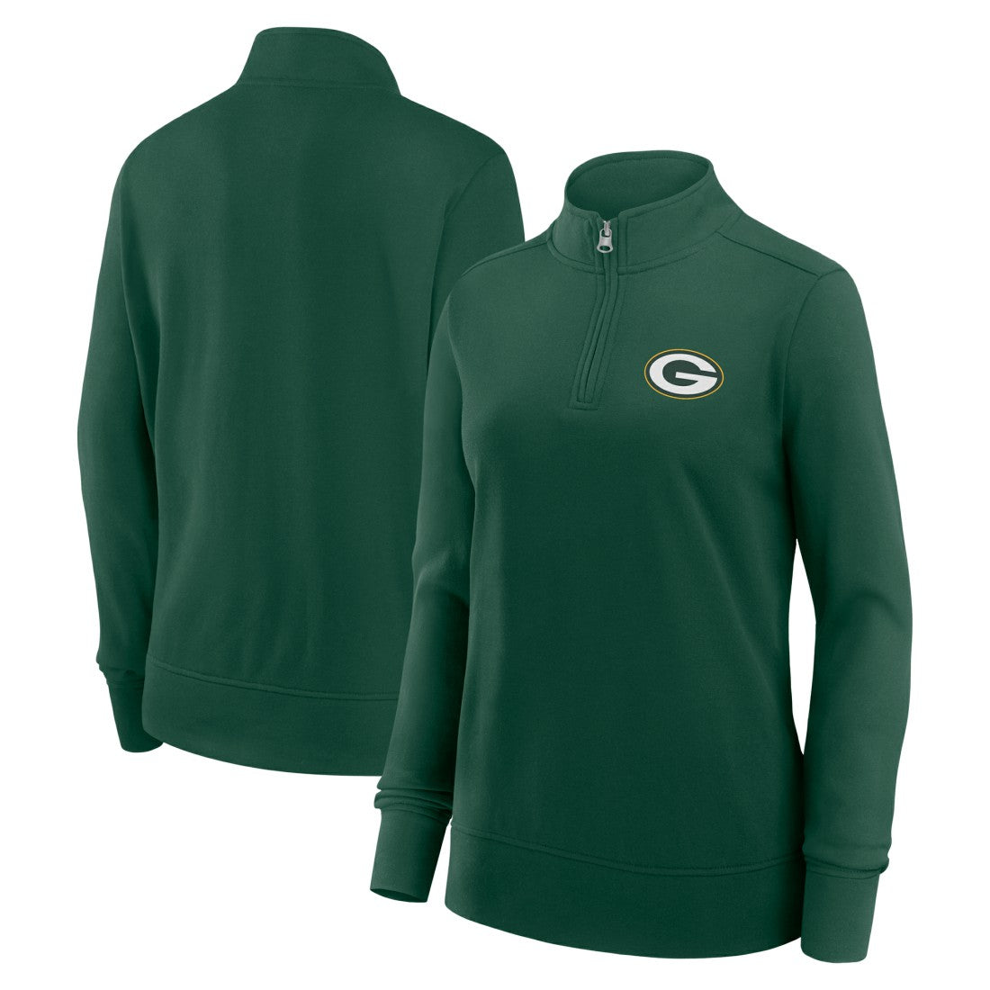 Green Bay Packers Logo Athletic Women's Velocity Quarter-Zip Jacket Green