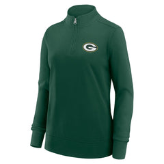 Green Bay Packers Logo Athletic Women's Velocity Quarter-Zip Jacket Green
