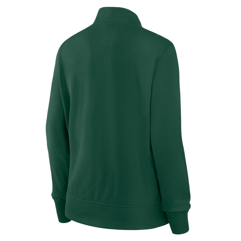 Green Bay Packers Logo Athletic Women's Velocity Quarter-Zip Jacket Green