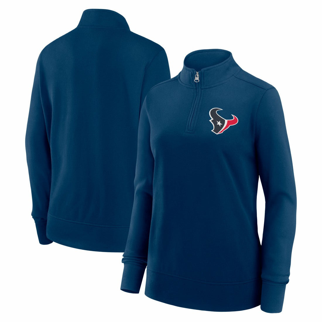 Houston Texans Logo Athletic Women's Velocity Quarter-Zip Jacket Navy