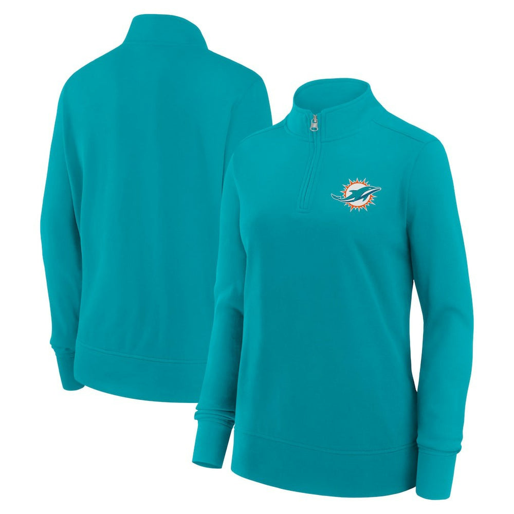 Miami Dolphins Logo Athletic Women's Velocity Quarter-Zip Jacket Aqua