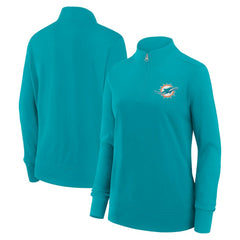 Miami Dolphins Logo Athletic Women's Velocity Quarter-Zip Jacket Aqua