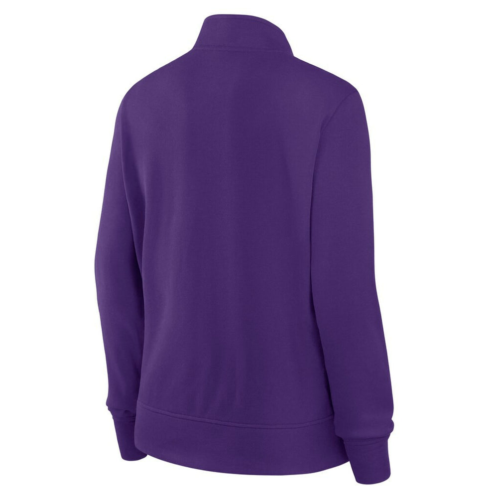 Minnesota Vikings Logo Athletic Women's Velocity Quarter-Zip Jacket Purple