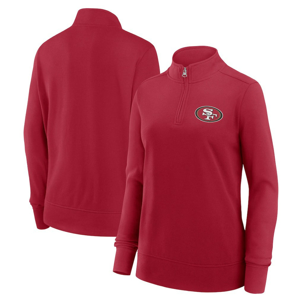 San Francisco 49ers Logo Athletic Women's Velocity Quarter-Zip Jacket Scarlet