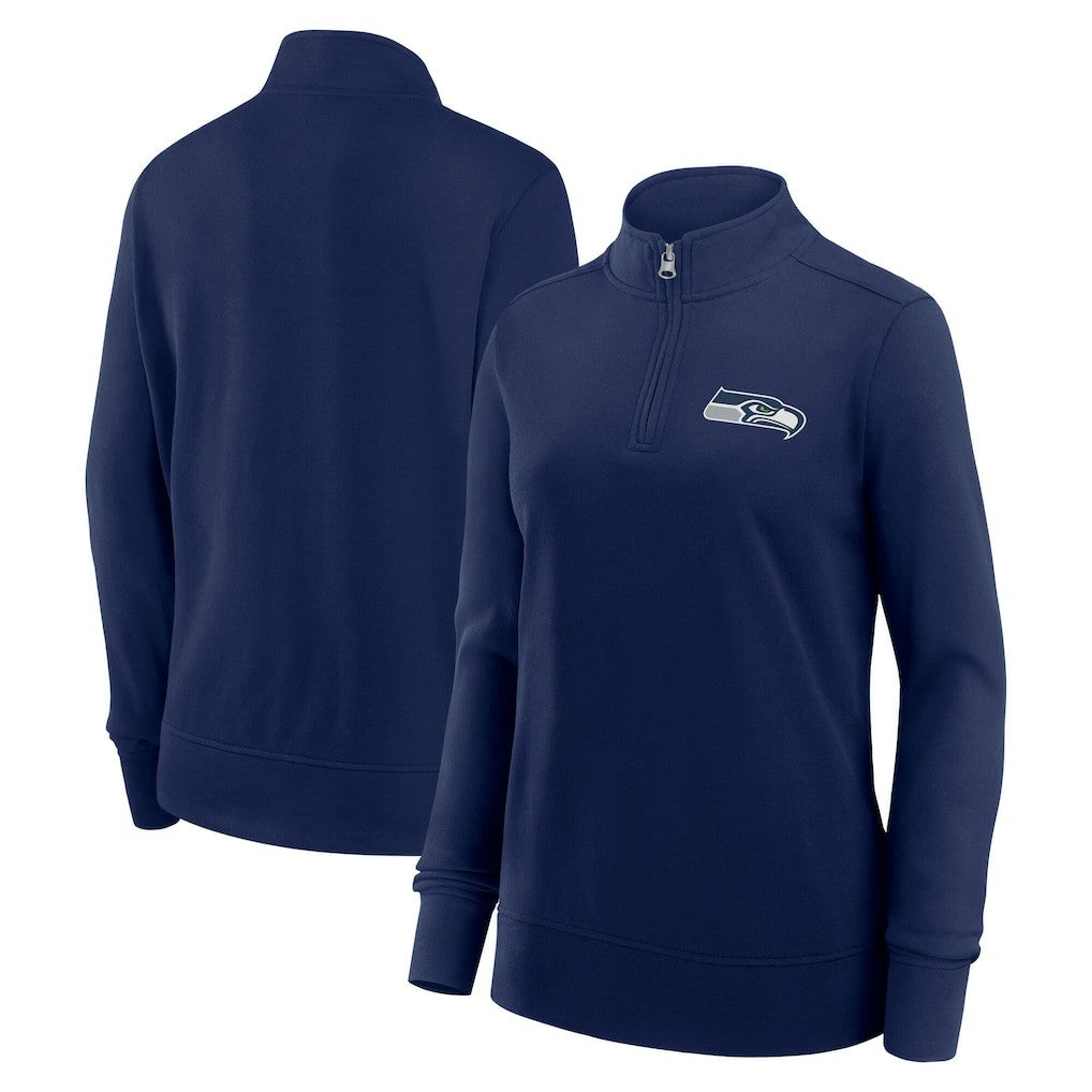 Seattle Seahawks Logo Athletic Women's Velocity Quarter-Zip Jacket College Navy