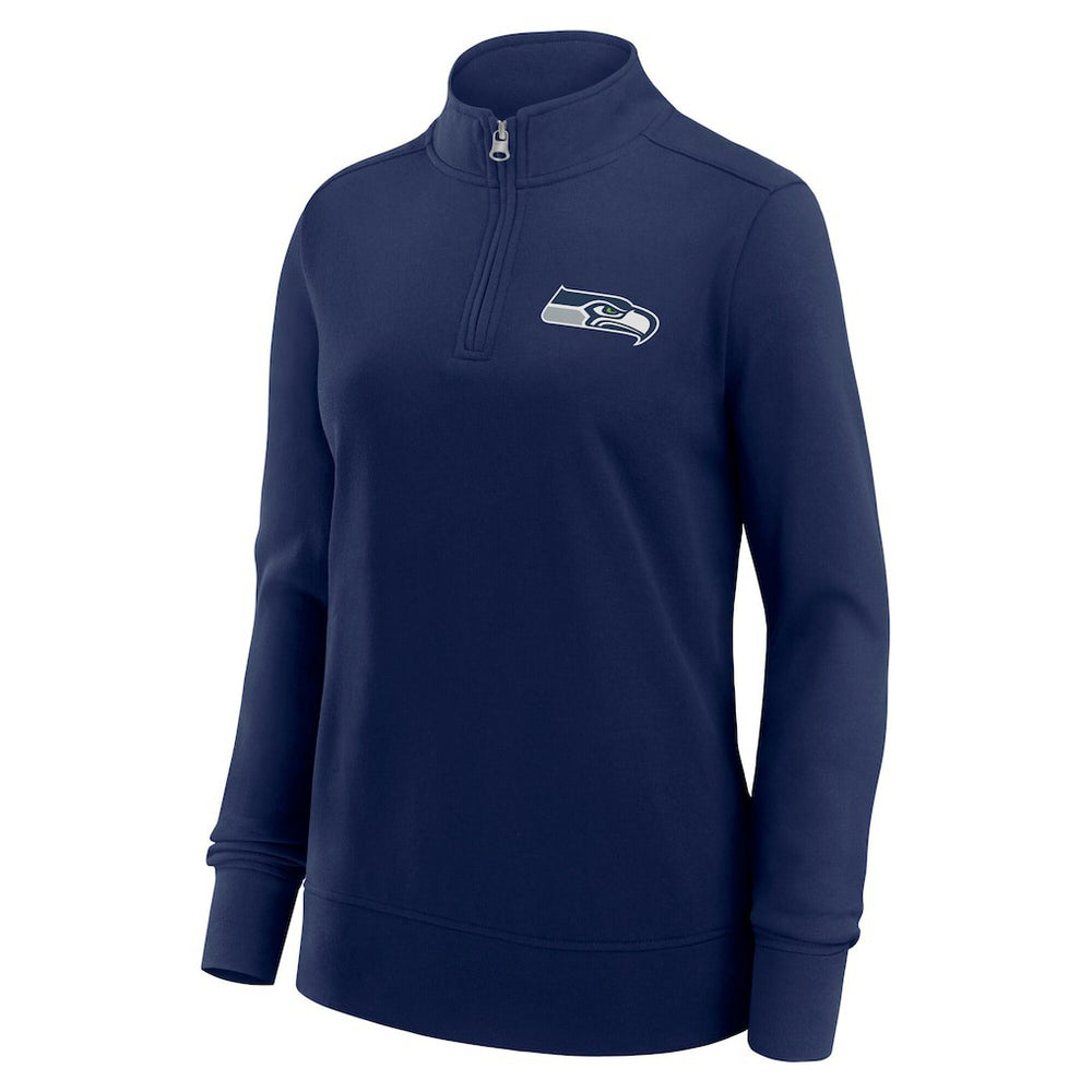 Seattle Seahawks Logo Athletic Women's Velocity Quarter-Zip Jacket College Navy