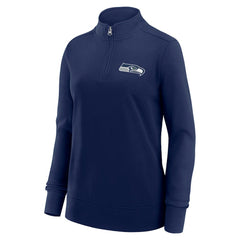 Seattle Seahawks Logo Athletic Women's Velocity Quarter-Zip Jacket College Navy