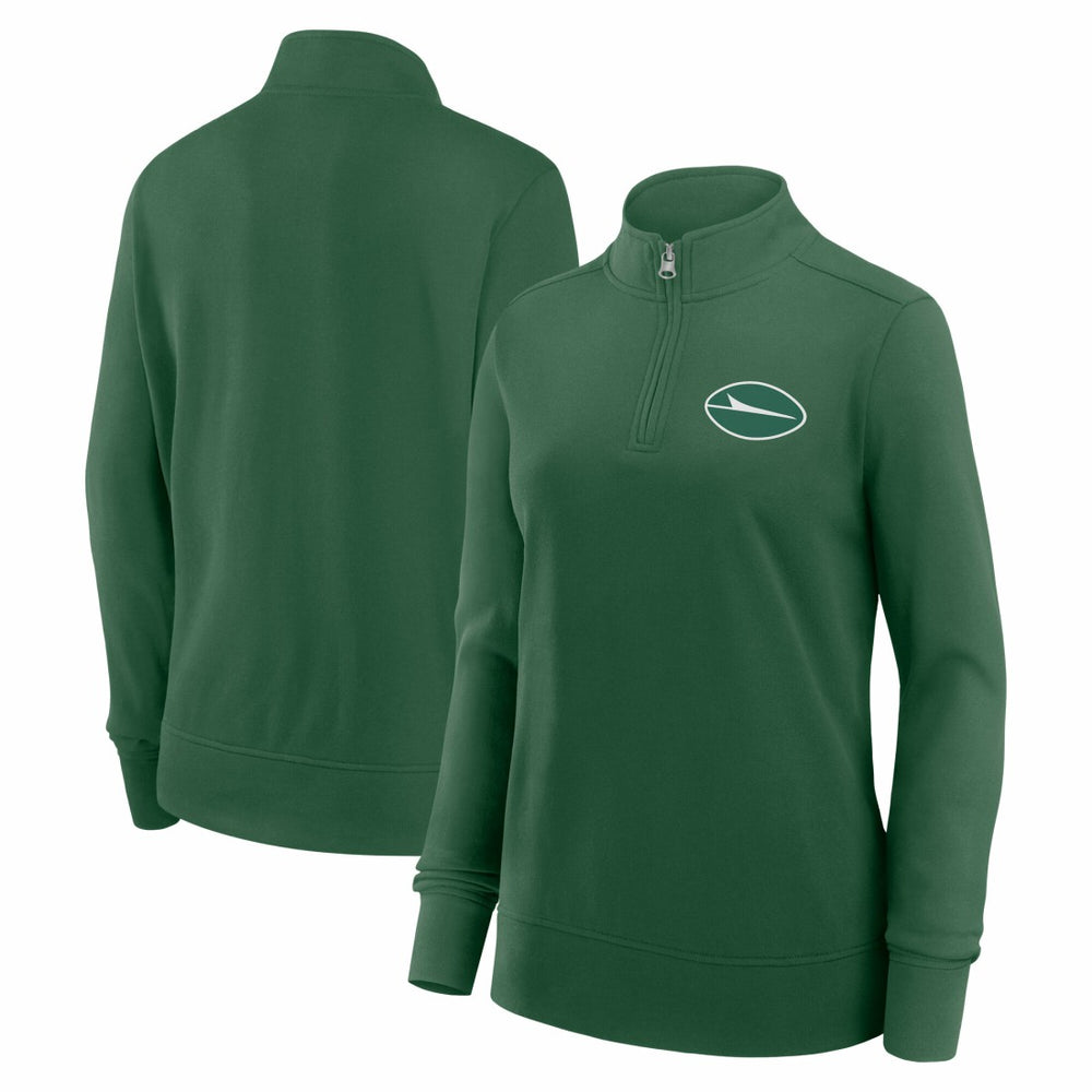 New York Jets Logo Athletic Women's Velocity Quarter-Zip Jacket Green