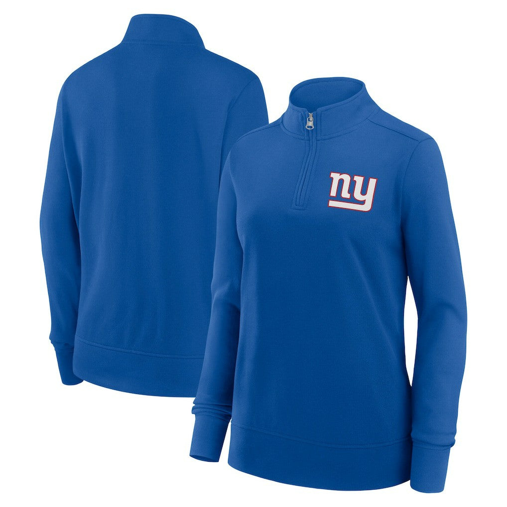 New York Giants Logo Athletic Women's Velocity Quarter-Zip Jacket Royal