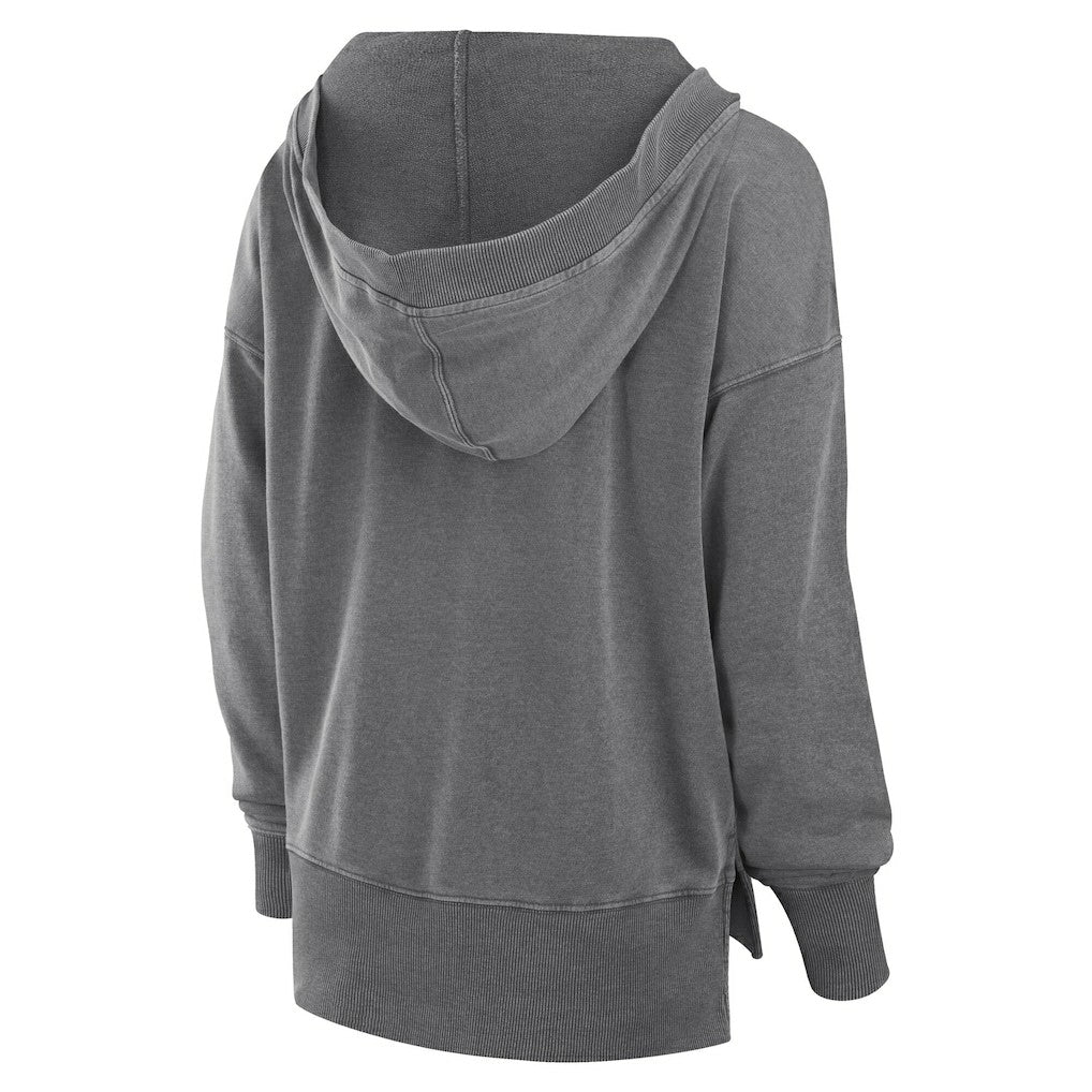 Jacksonville Jaguars Women's Initiative Snow Wash French Terry V-Neck Pullover Hoodie Heather Charcoal