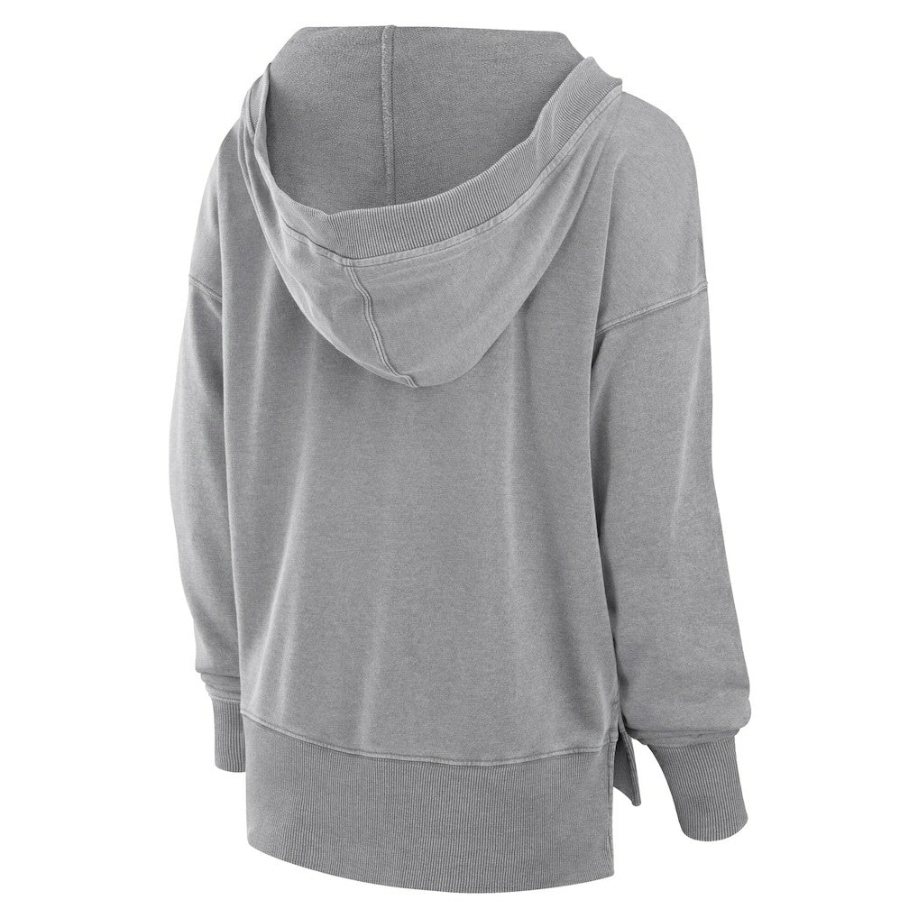 Cleveland Browns Women's Initiative Snow Wash French Terry V-Neck Pullover Hoodie Heather Gray