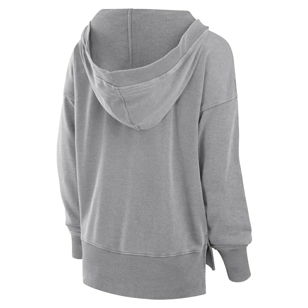Cleveland Browns Women's Initiative Snow Wash French Terry V-Neck Pullover Hoodie Heather Gray