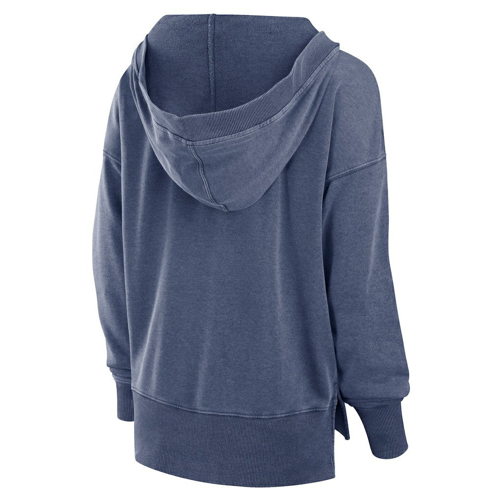 Seattle Seahawks Women's Initiative Snow Wash French Terry V-Neck Pullover Hoodie Heather College Navy