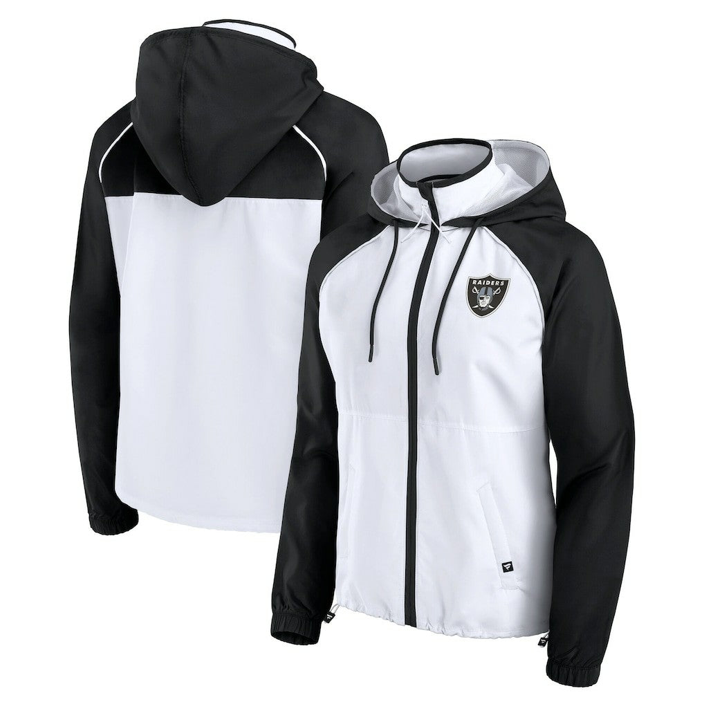 Las Vegas Raiders Women's Full-Zip Anorak Hoodie Jacket White