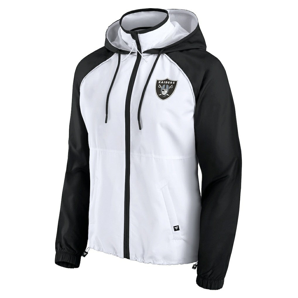 Las Vegas Raiders Women's Full-Zip Anorak Hoodie Jacket White