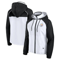 Pittsburgh Steelers Women's Full-Zip Anorak Hoodie Jacket White