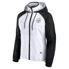Pittsburgh Steelers Women's Full-Zip Anorak Hoodie Jacket White