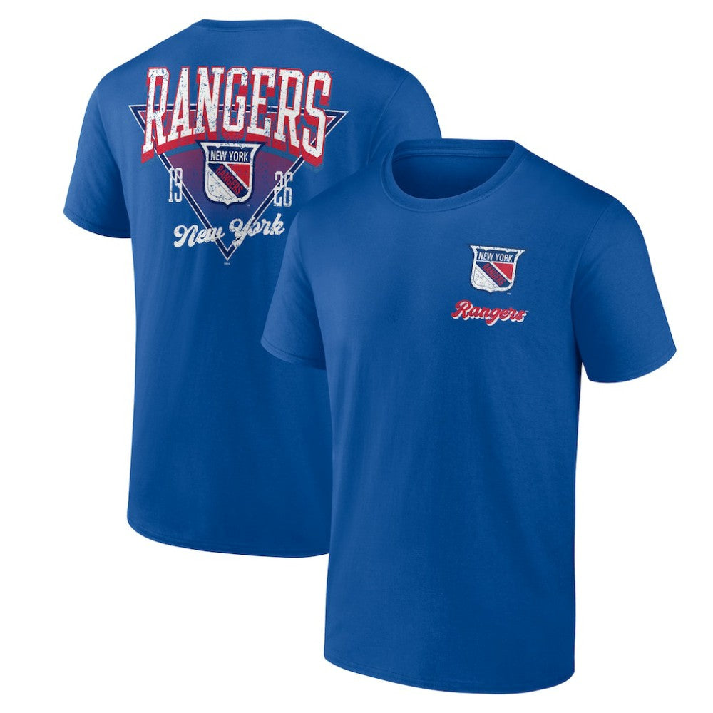 NHL New York Rangers Logo Athletic Never Over T-Shirt - Blue