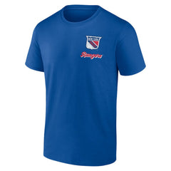 NHL New York Rangers Logo Athletic Never Over T-Shirt - Blue