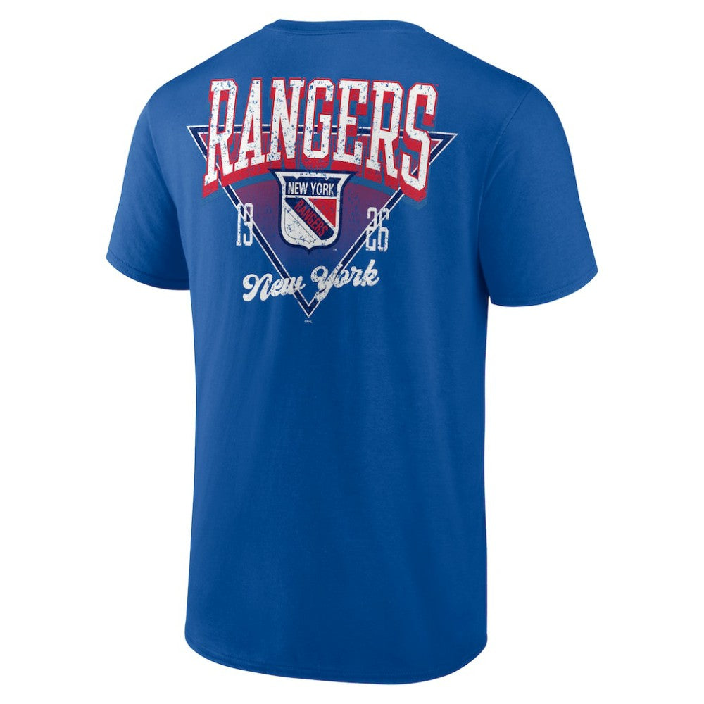 NHL New York Rangers Logo Athletic Never Over T-Shirt - Blue