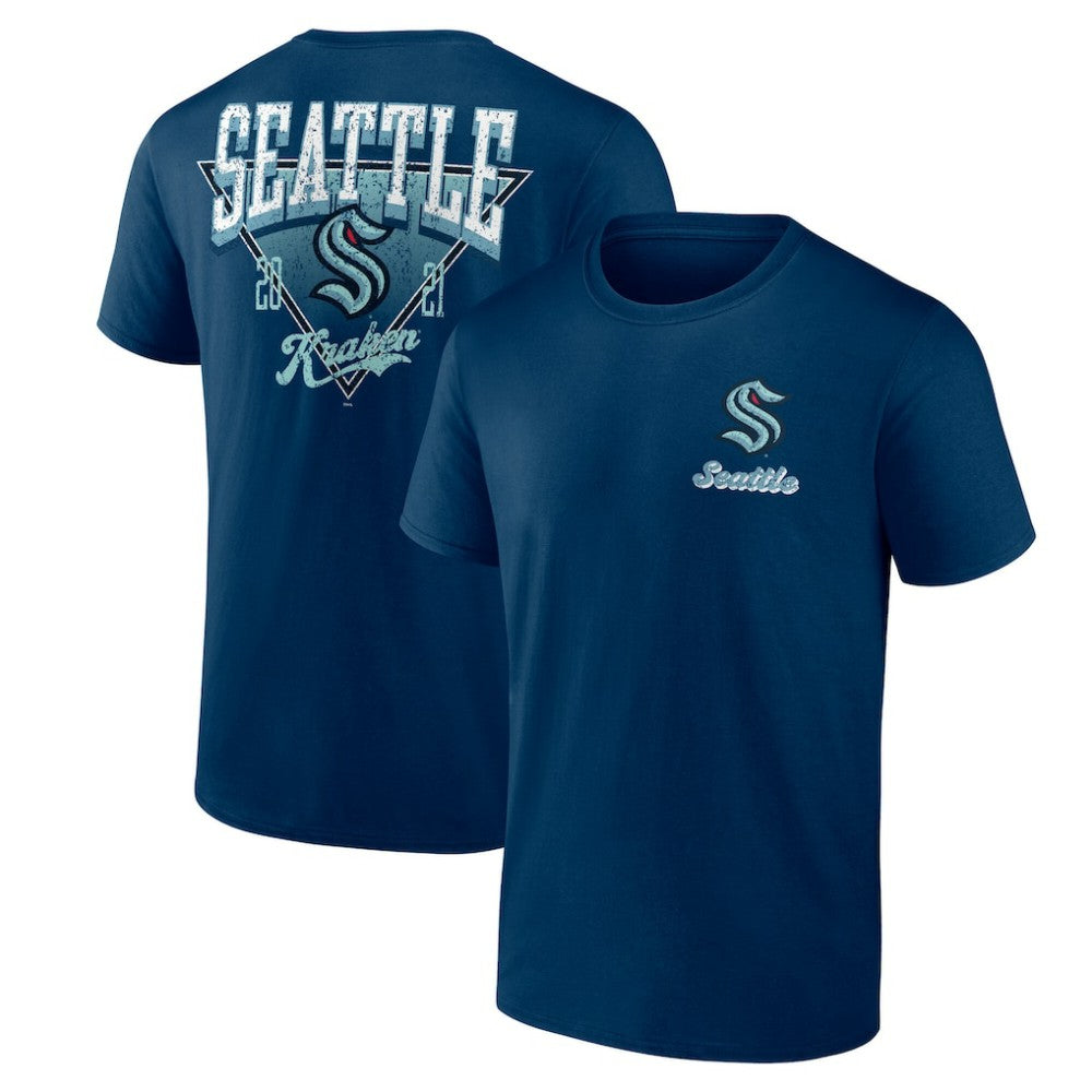 NHL Seattle Kraken Logo Athletic Never Over T-Shirt - Navy