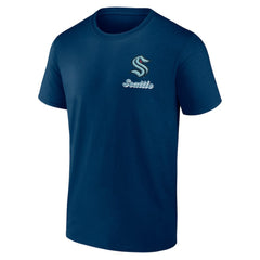 NHL Seattle Kraken Logo Athletic Never Over T-Shirt - Navy