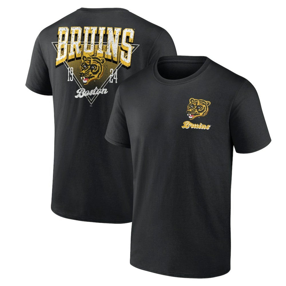 NHL Boston Bruins Logo Athletic Never Over T-Shirt - Black