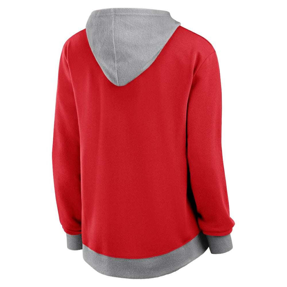 NHL New Jersey Devils Logo Athletic Women's Hit It French Terry Full-Zip Hoodie - Red