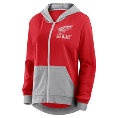NHL Detroit Red Wings Logo Athletic Women's Hit It French Terry Full-Zip Hoodie - Red