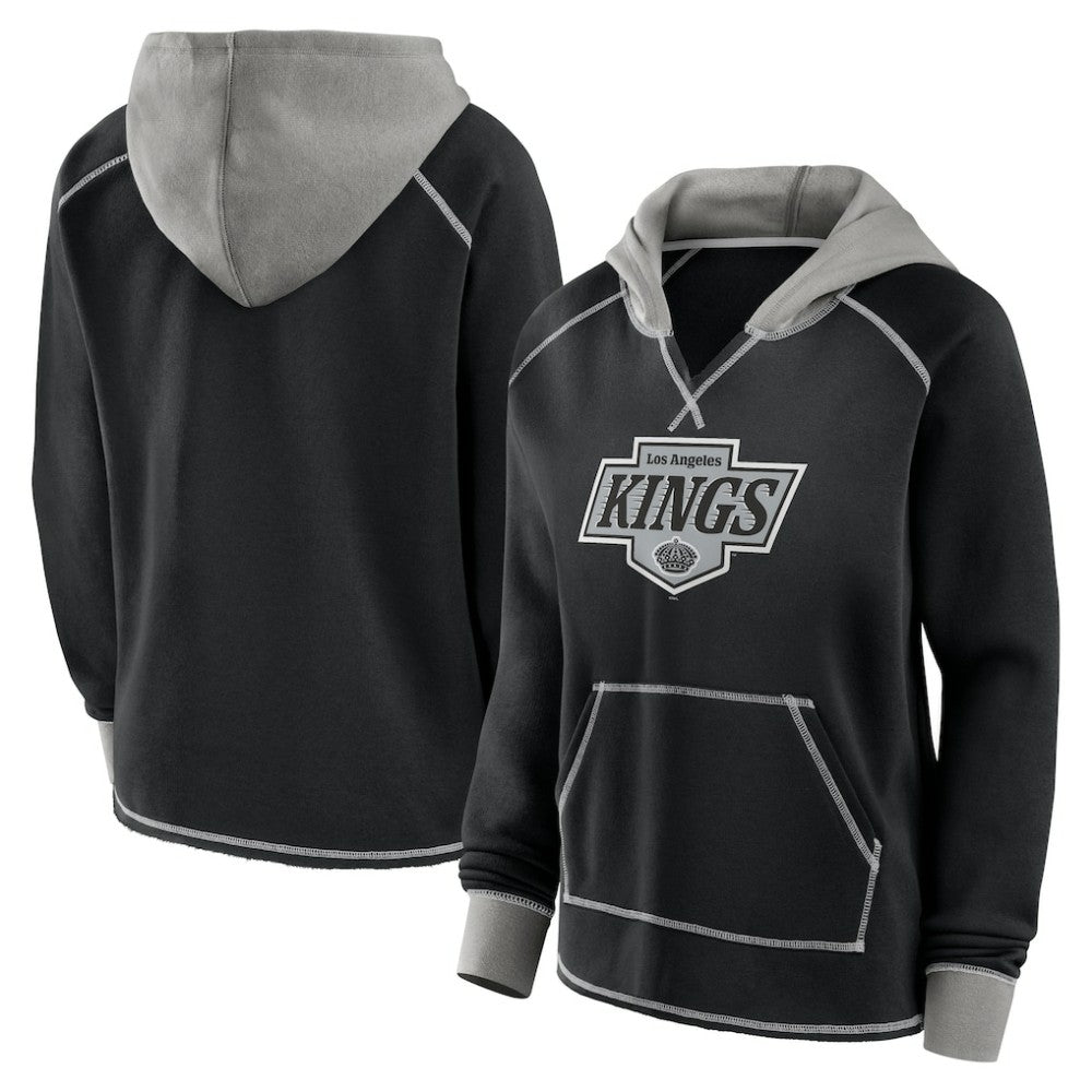 NHL Los Angeles Kings Logo Athletic Women's Hit It French Terry Full-Zip Hoodie - Black