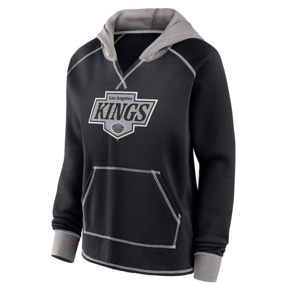 NHL Los Angeles Kings Logo Athletic Women's Hit It French Terry Full-Zip Hoodie - Black
