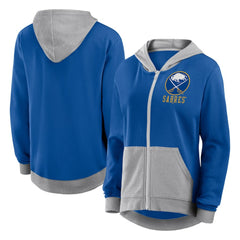 NHL Buffalo Sabres Logo Athletic Women's Hit It French Terry Full-Zip Hoodie - Royal