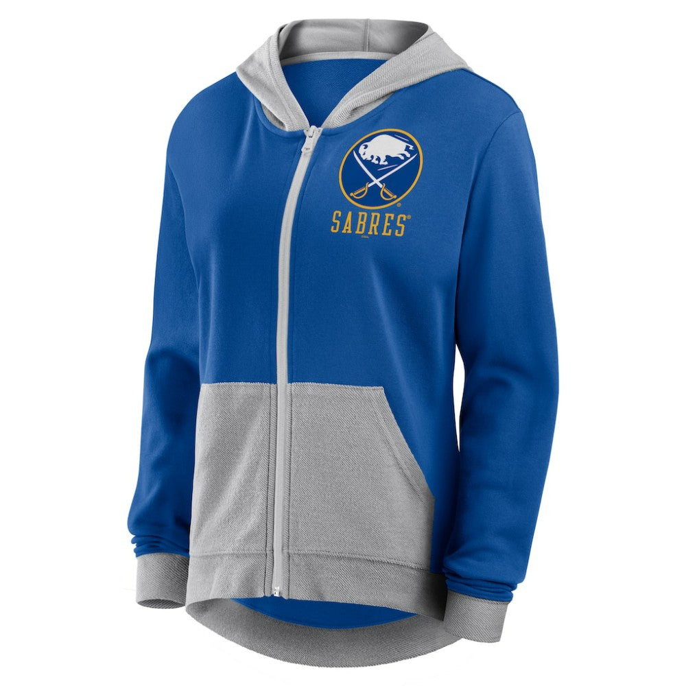 NHL Buffalo Sabres Logo Athletic Women's Hit It French Terry Full-Zip Hoodie - Royal