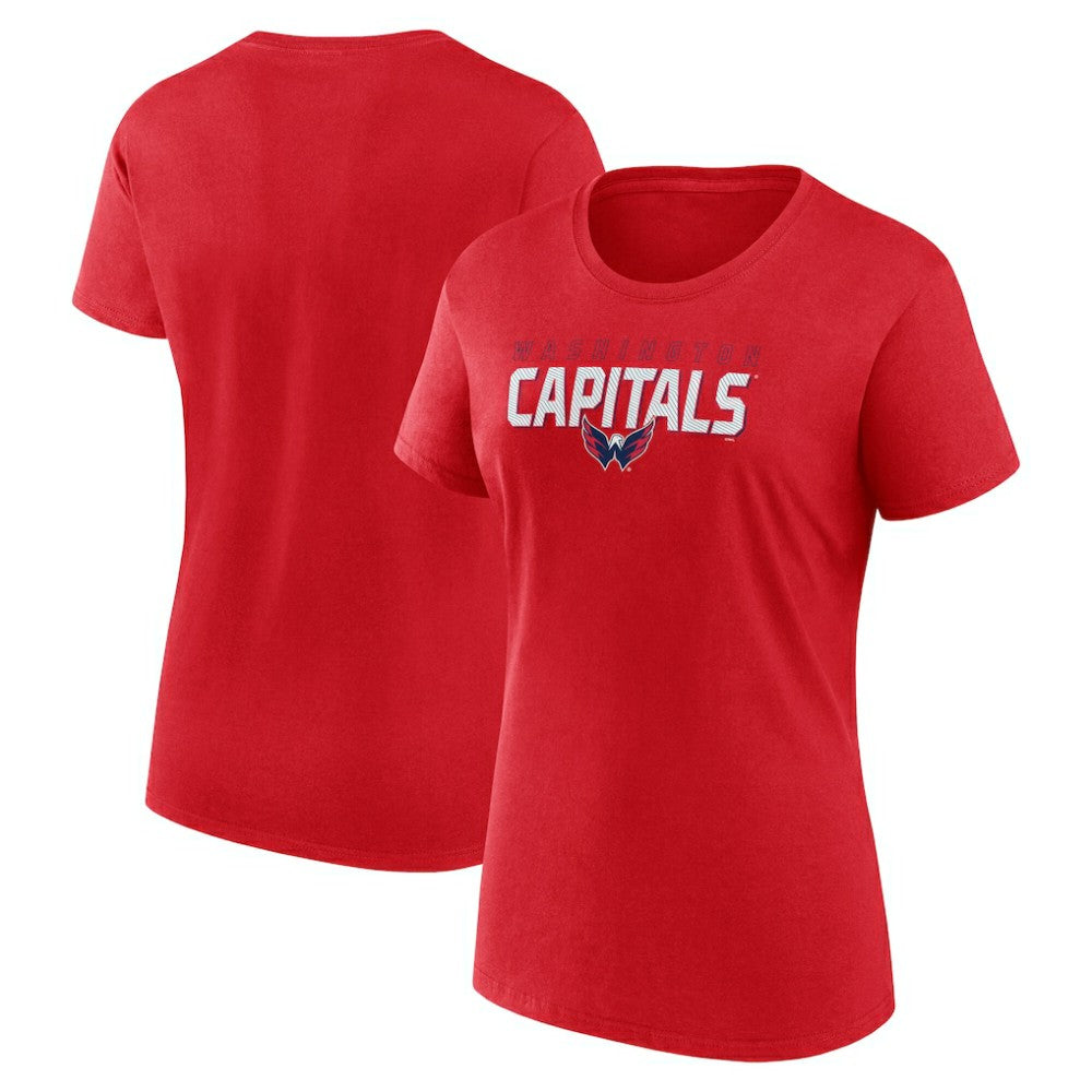NHL Washington Capitals Logo Athletic Women's Launch Scoop Neck T-Shirt - Red