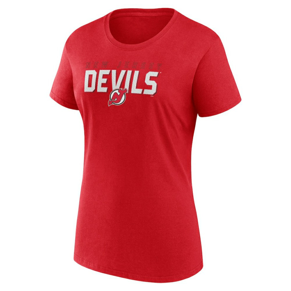 NHL New Jersey Devils Logo Athletic Women's Launch Scoop Neck T-Shirt - Red