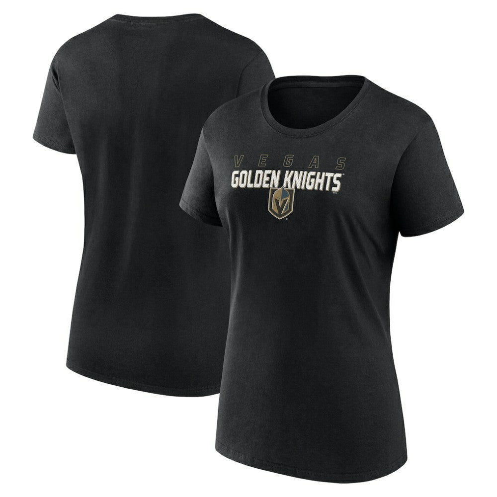 NHL Vegas Golden Knights Logo Athletic Women's Launch Scoop Neck T-Shirt - Black