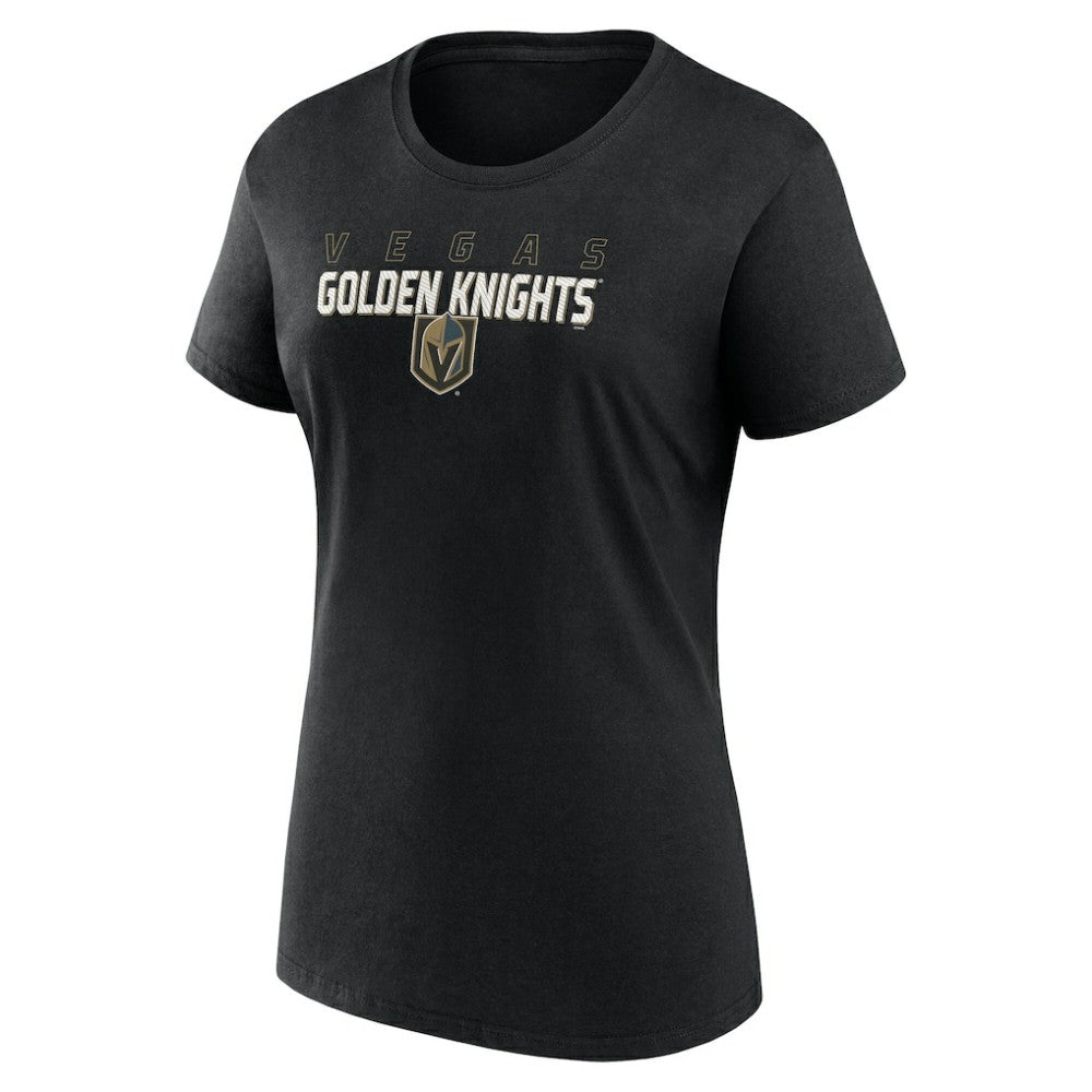 NHL Vegas Golden Knights Logo Athletic Women's Launch Scoop Neck T-Shirt - Black