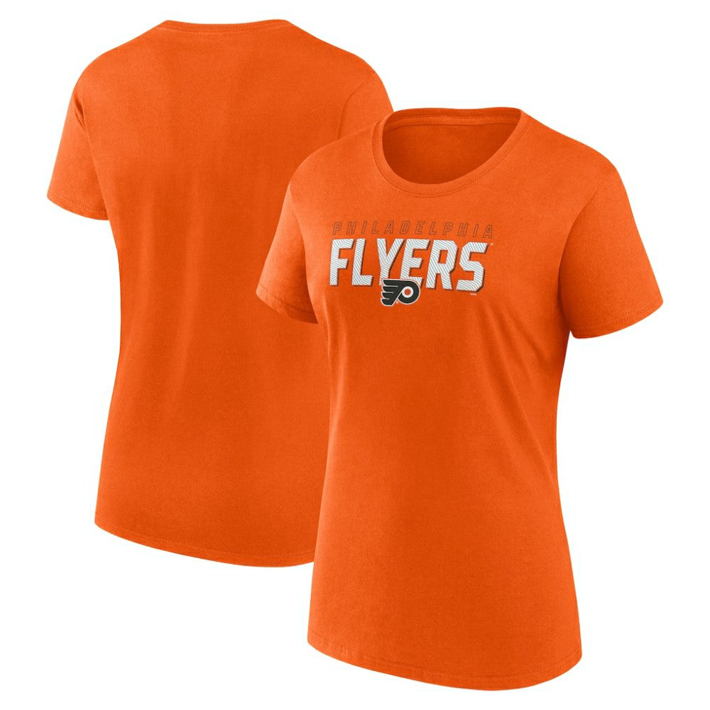 NHL Philadelphia Flyers Logo Athletic Women's Launch Scoop Neck T-Shirt - Orange