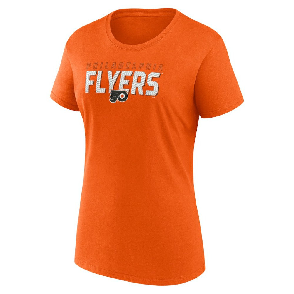 NHL Philadelphia Flyers Logo Athletic Women's Launch Scoop Neck T-Shirt - Orange