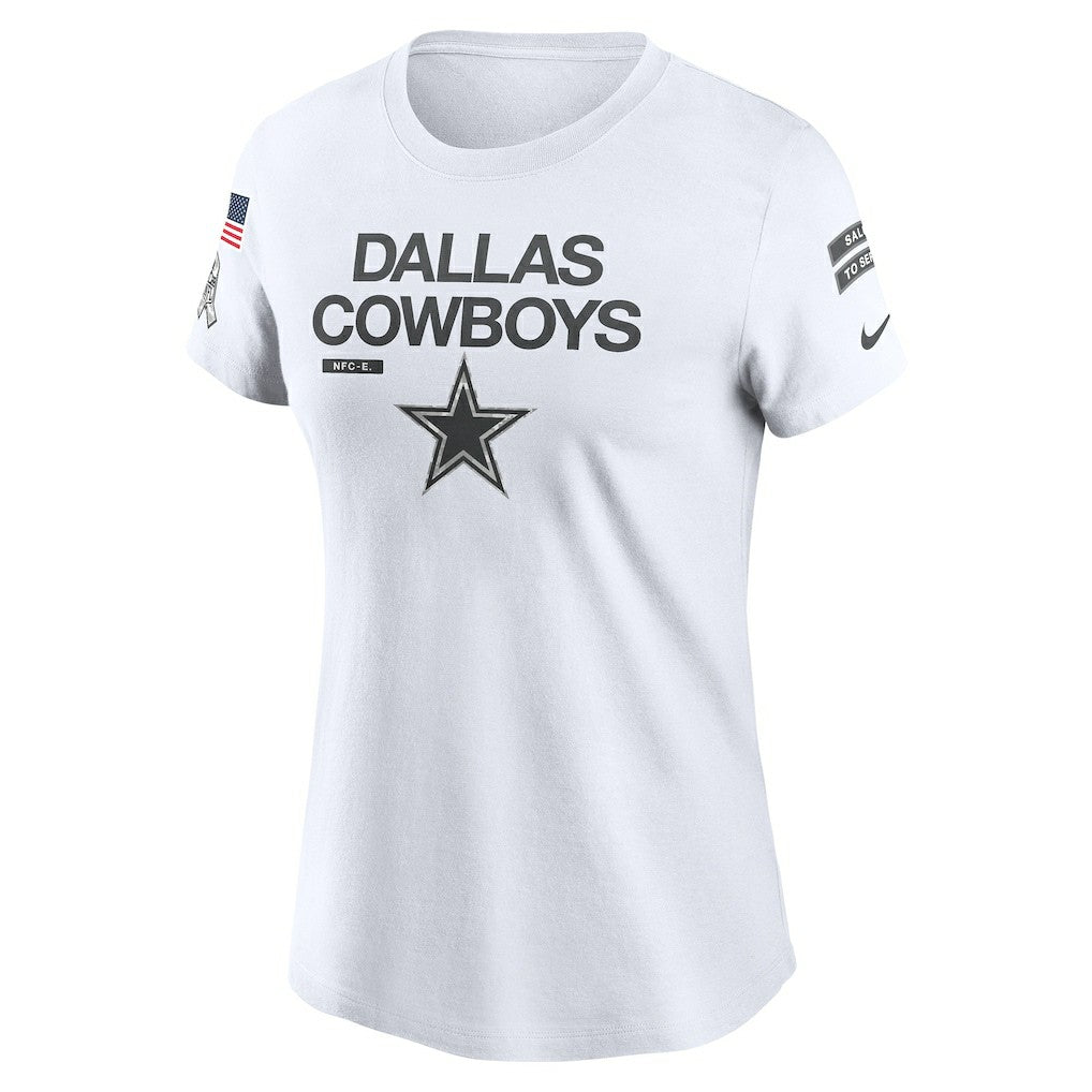 Dallas Cowboys Women's 2024 Salute To Service Legend Performance T-Shirt White