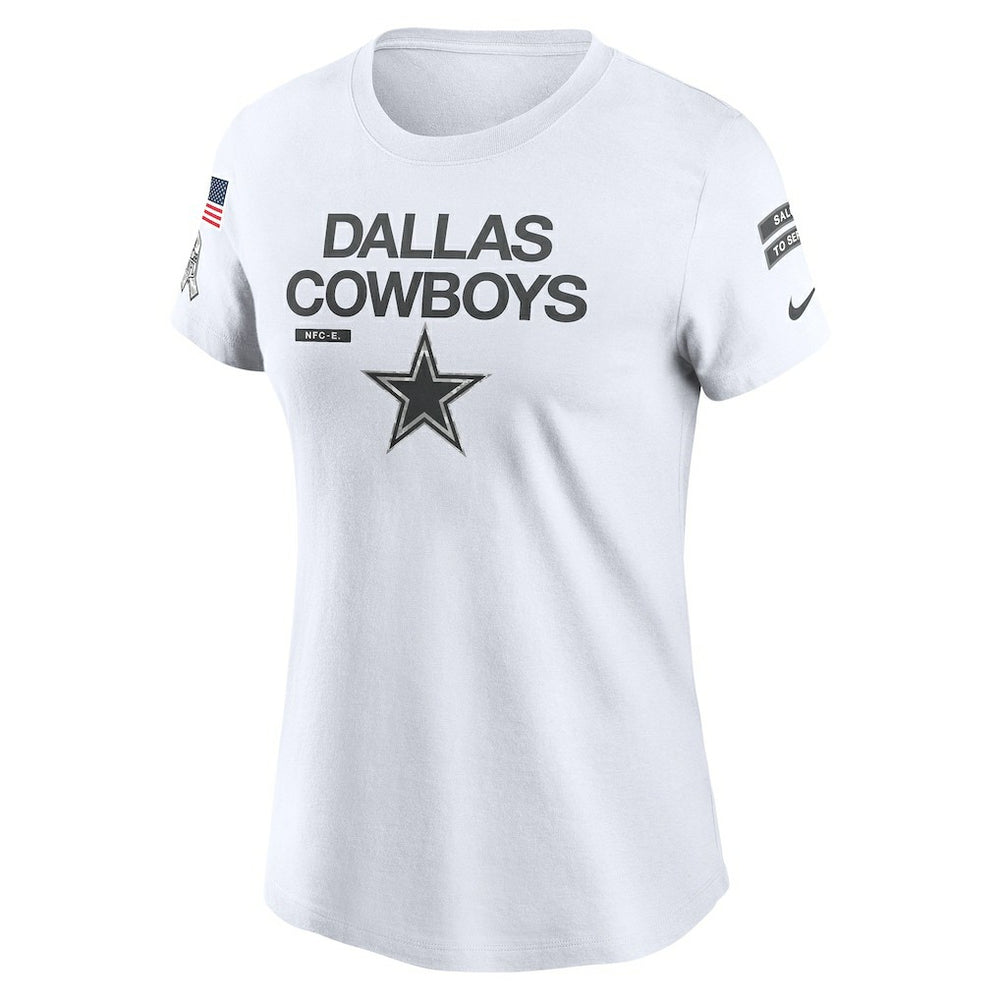 Dallas Cowboys Women's 2024 Salute To Service Legend Performance T-Shirt White